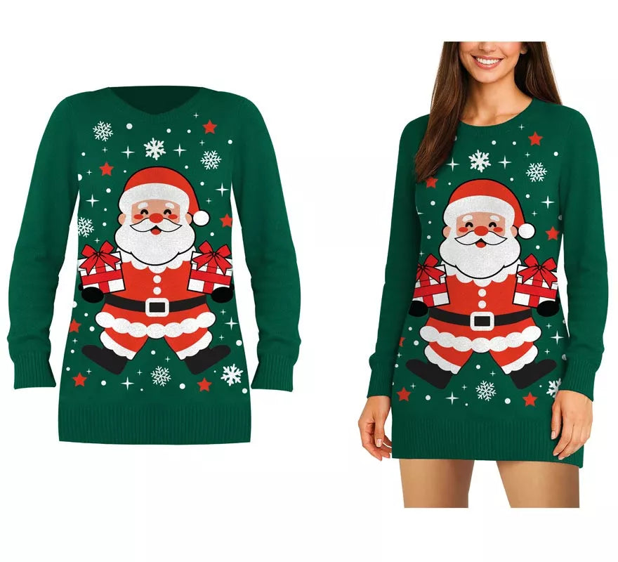 Translation missing: es.Jersey Largo Navideño de Papá Noel para mujer