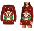 Jersey Largo Navideño de Reno para mujer