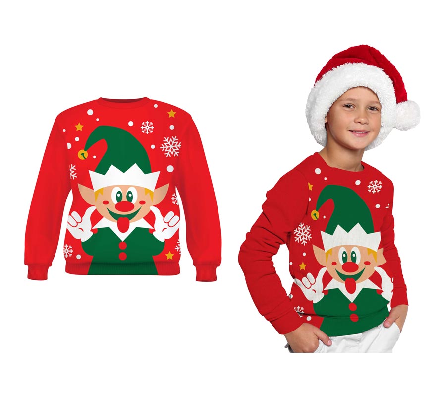 Translation missing: es.Jersey Navidad Elfo Feliz para niños