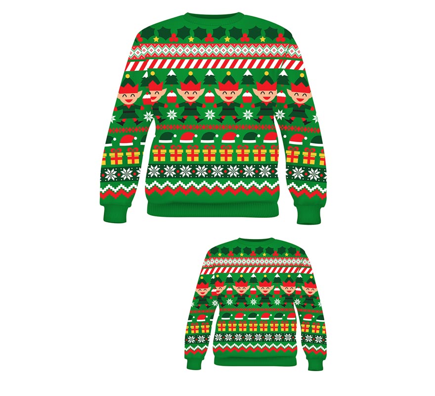 Jersey Navidad Elfo verde para mujer