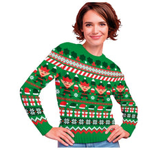 Jersey Navidad Elfo verde para mujer