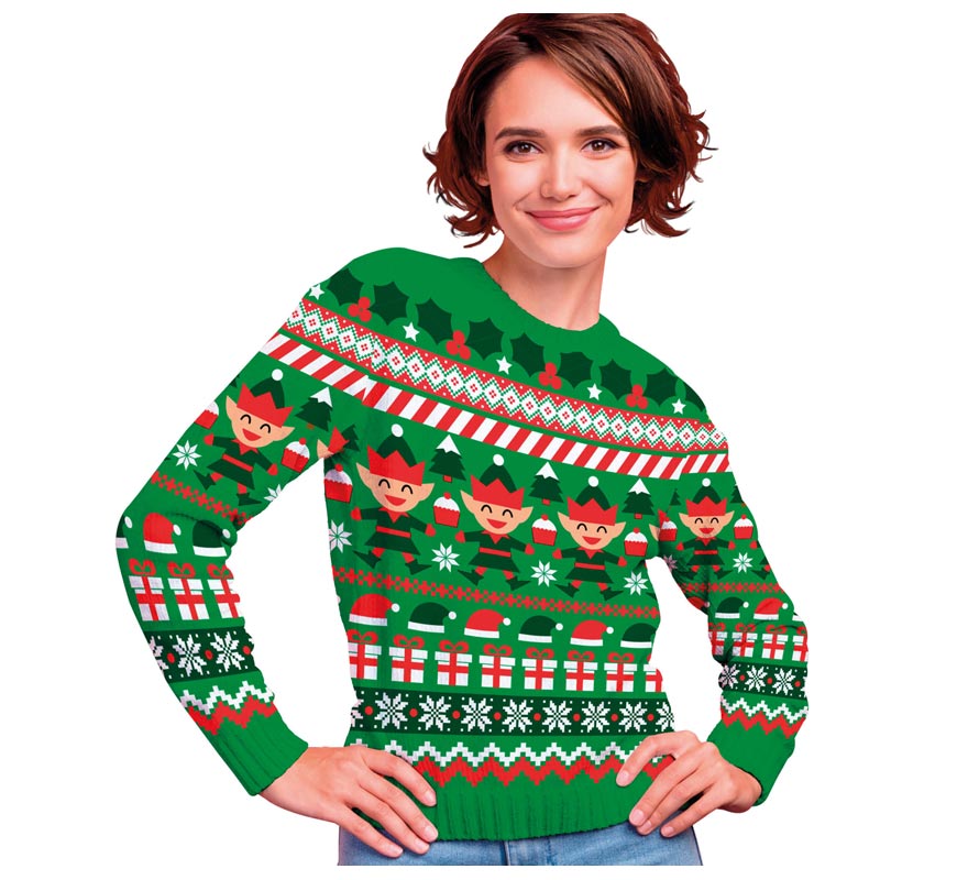 Translation missing: es.Jersey Navidad Elfo verde para mujer