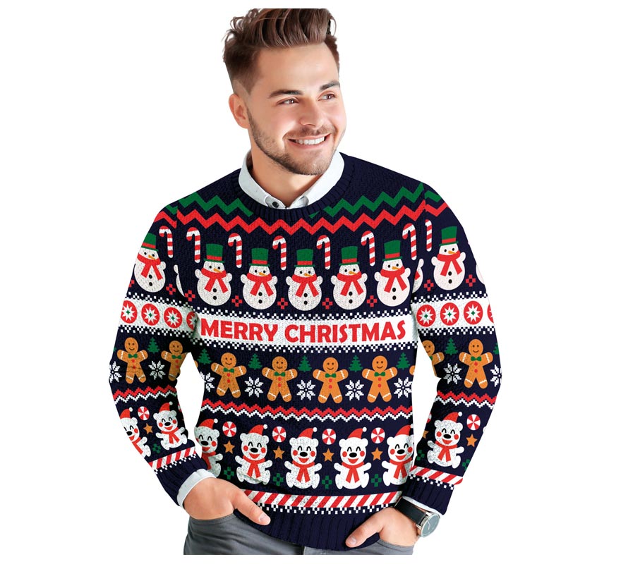 Translation missing: es.Jersey Navidad Muñeco de Nieve para hombre