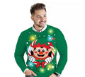 Jersey Navideño de Elfo con 12 Luces LED para hombre