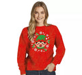 Jersey Navideño de Elfo con Purpurina para mujer