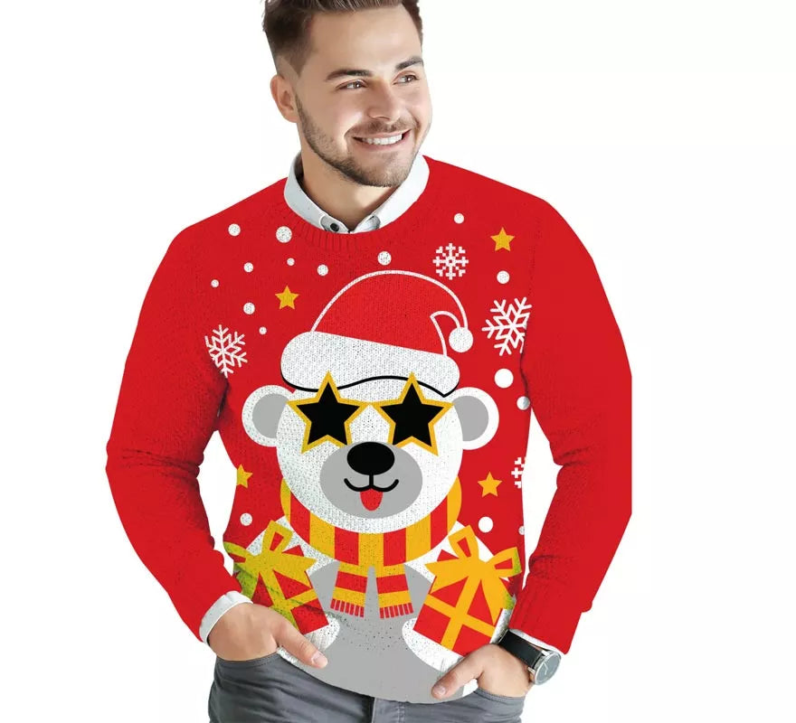 Jersey Navideño de Oso Polar para hombre