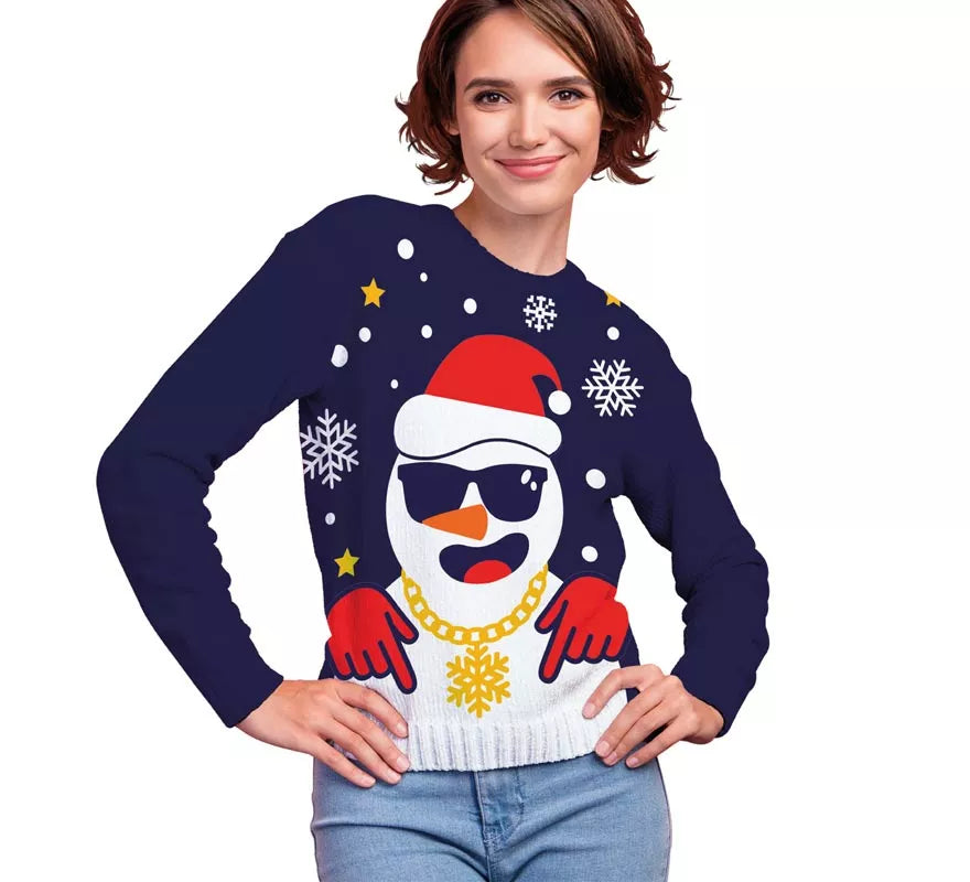 Jersey Navideño de Papá Noel Divertido para mujer