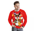 Jersey Navideño de Reno con 12 Luces LED para hombre