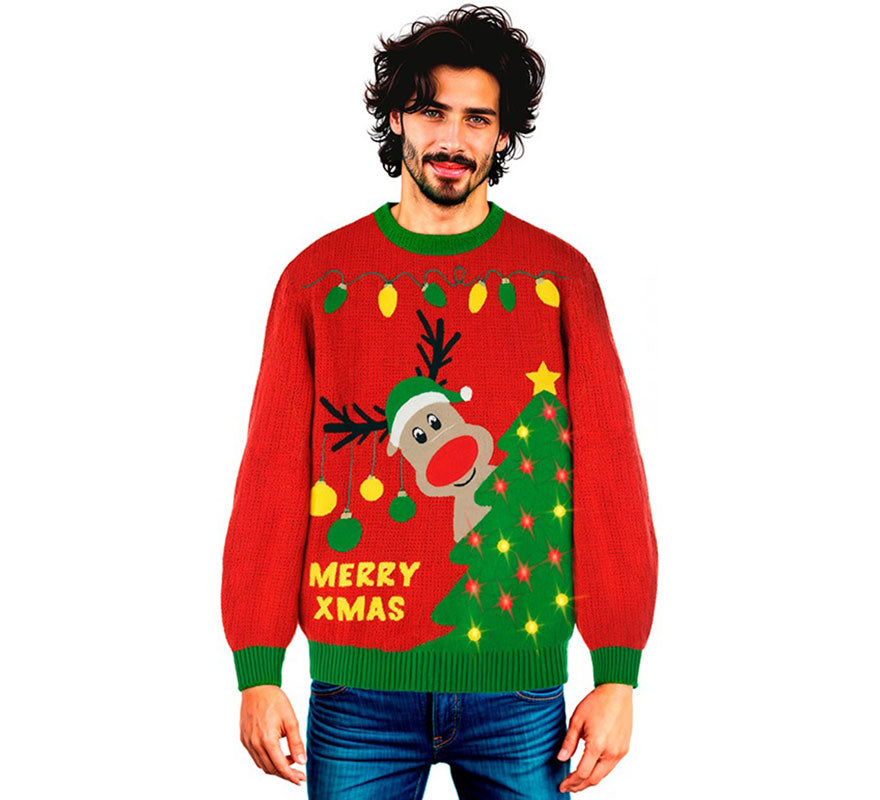 Translation missing: es.Jersey Navideño Renito con Luces para adulto