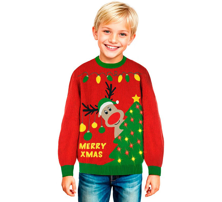 Translation missing: es.Jersey Navideño Renito con Luces para niños