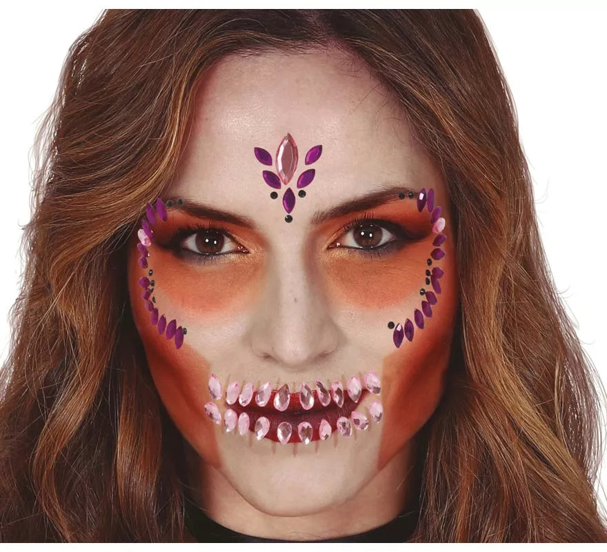 Translation missing: es.Joyas Faciales Adhesivas de Calavera Lila