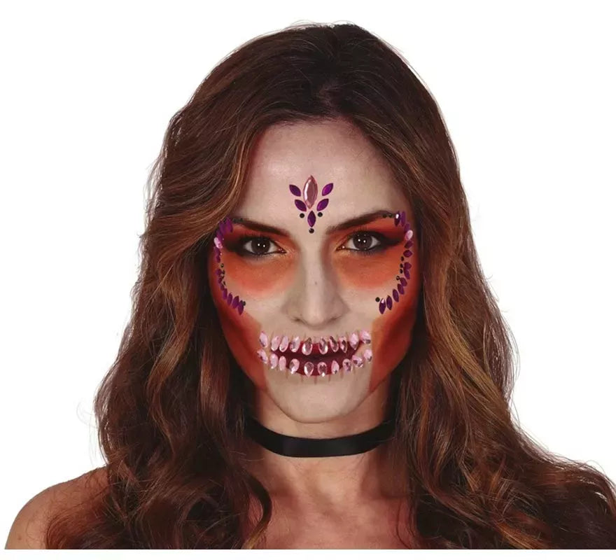Translation missing: es.Joyas Faciales Adhesivas de Calavera Lila