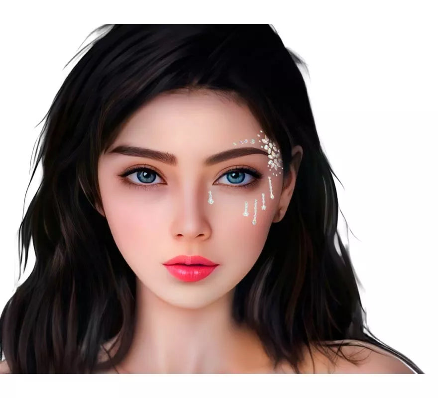 Translation missing: es.Joyas Faciales adhesivas Gemas de flores adulto