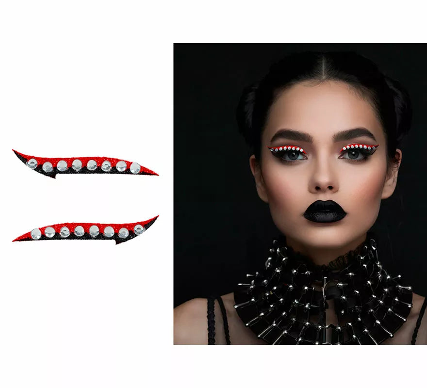 Joyas Faciales Eyeliner Glitter rojo
