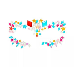 Joyas Faciales rombos y estrellas multicolor