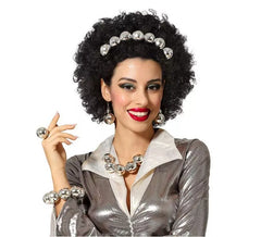 Kit Bolas de Disco: Diadema, Pendientes, Anillo, Pulsera y Collar