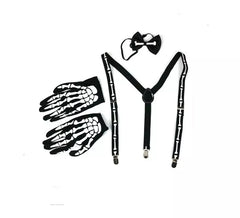 Kit Calavera: Tirantes, Pajarita y Guantes