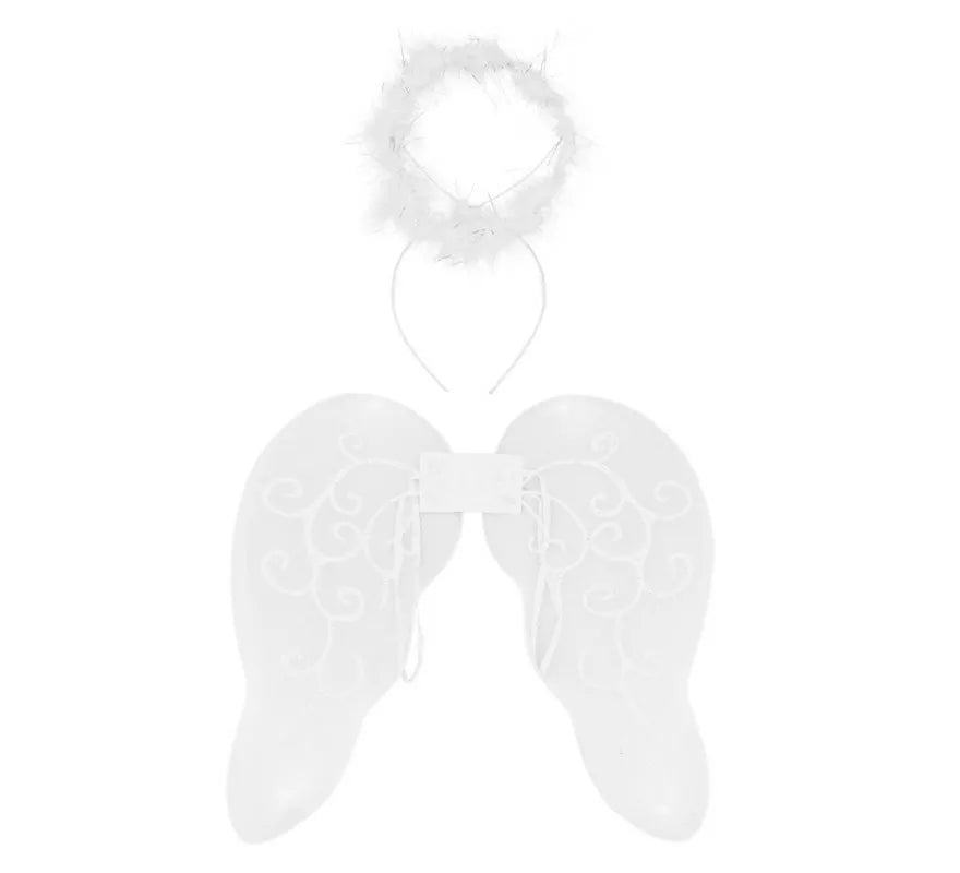 Translation missing: es.Kit de Ángel Blanco Infantil: Diadema y Alas de 45x42 cm