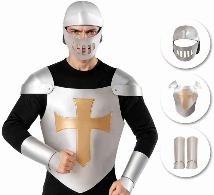 Translation missing: es.Kit de Armadura Medieval plateada para hombre