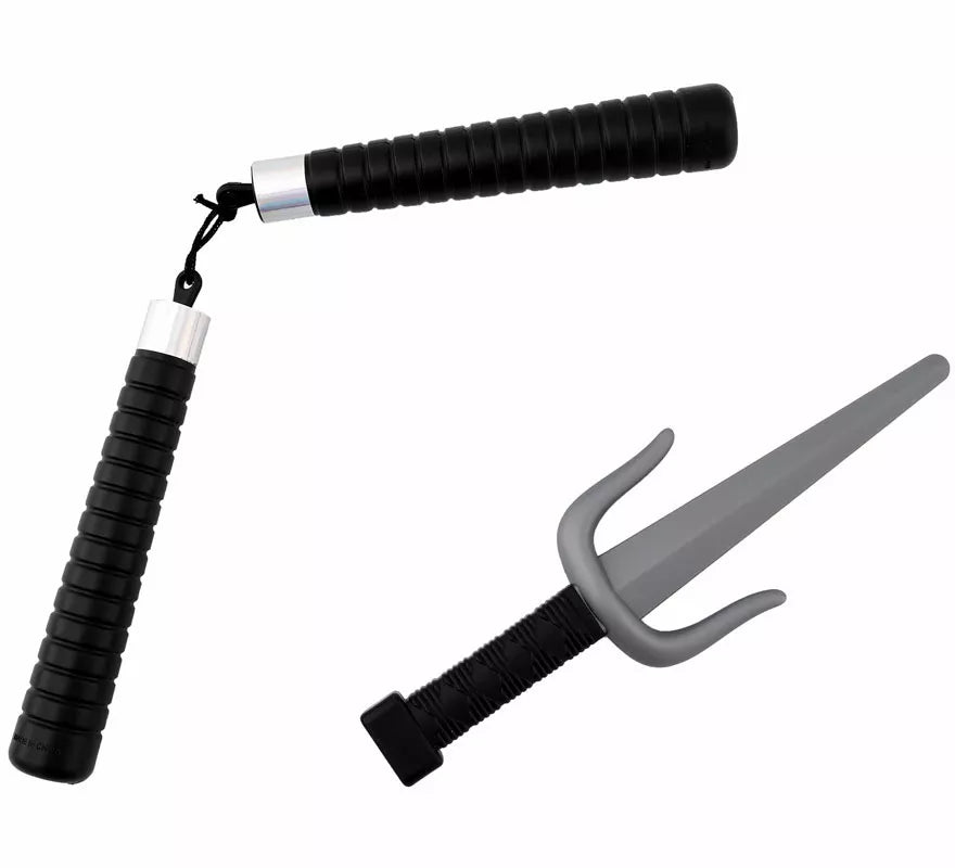 Translation missing: es.Kit de Armas Ninja: Nunchaku y Daga de plástico