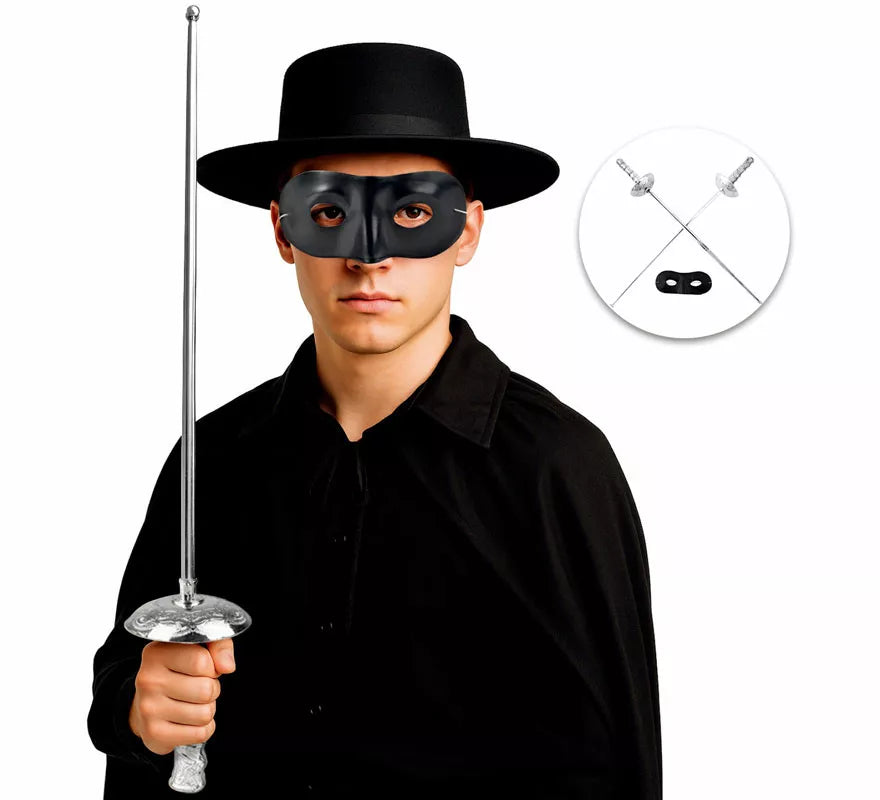 Translation missing: es.Kit de Bandido: Antifaz y 2 Espada de 60x9 cm de plástico