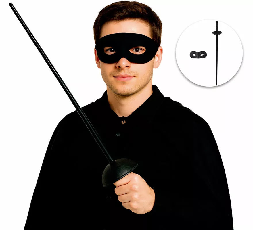 Translation missing: es.Kit de Bandido: Antifaz y Espada de 62x5 cm de plástico