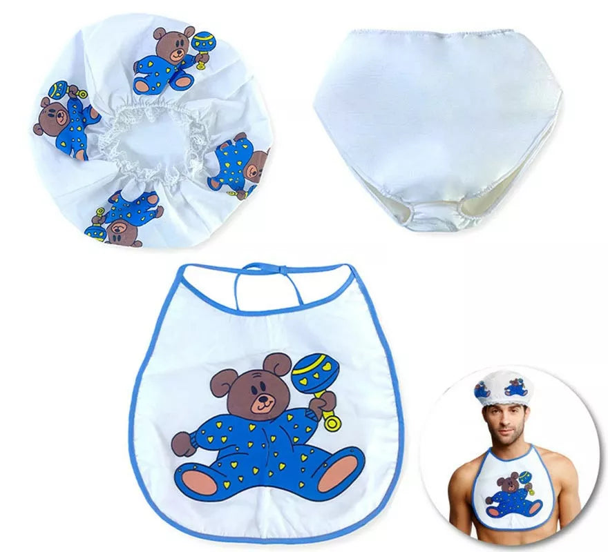 Translation missing: es.Kit de Bebé para adulto: Gorro, Babero y Pañal