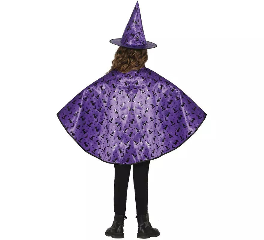 Translation missing: es.Kit de Bruja lila Infantil: Capa y Sombrero