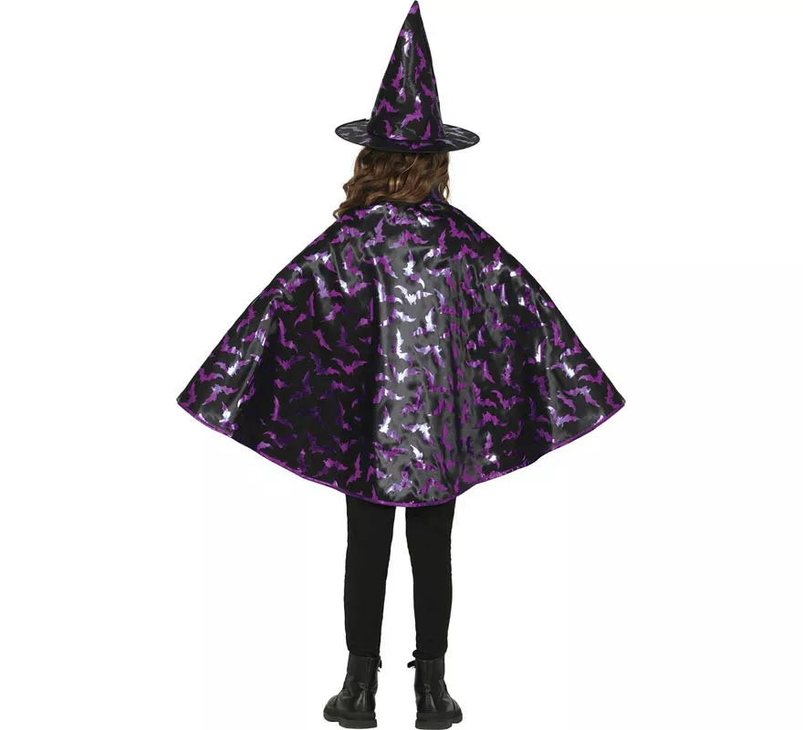 Translation missing: es.Kit de Bruja negro y lila Infantil: Capa y Sombrero
