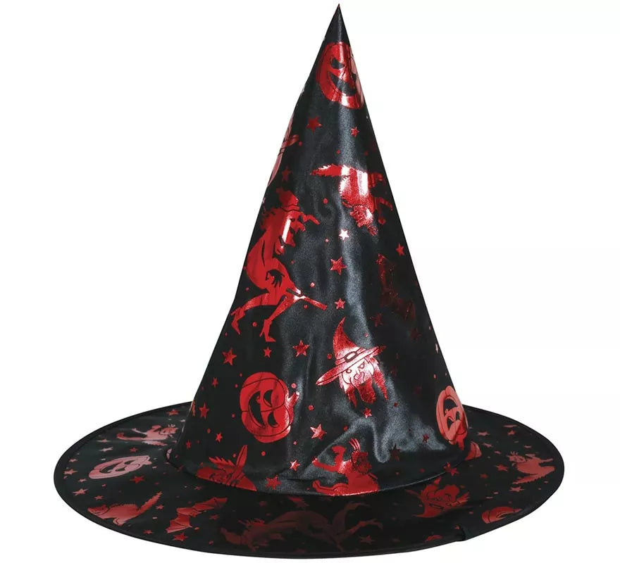 Translation missing: es.Kit de Bruja negro y rojo Infantil: Capa y Sombrero