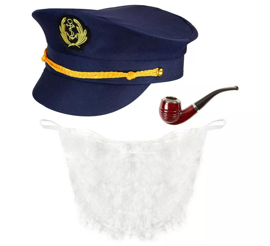 Translation missing: es.Kit de Capitán Lobo de Mar: Gorra, Barba y Pipa