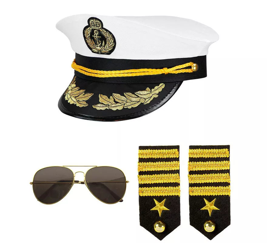 Translation missing: es.Kit de Capitán Marino: Gorra, Gafas y Presillas de grado