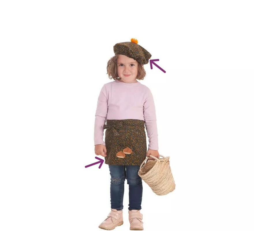 Translation missing: es.Kit de Castañera para bebé: Delantal y Gorro con Flores