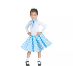 Kit de Chica Pin Up Azul para niña: Falda y Pañuelo