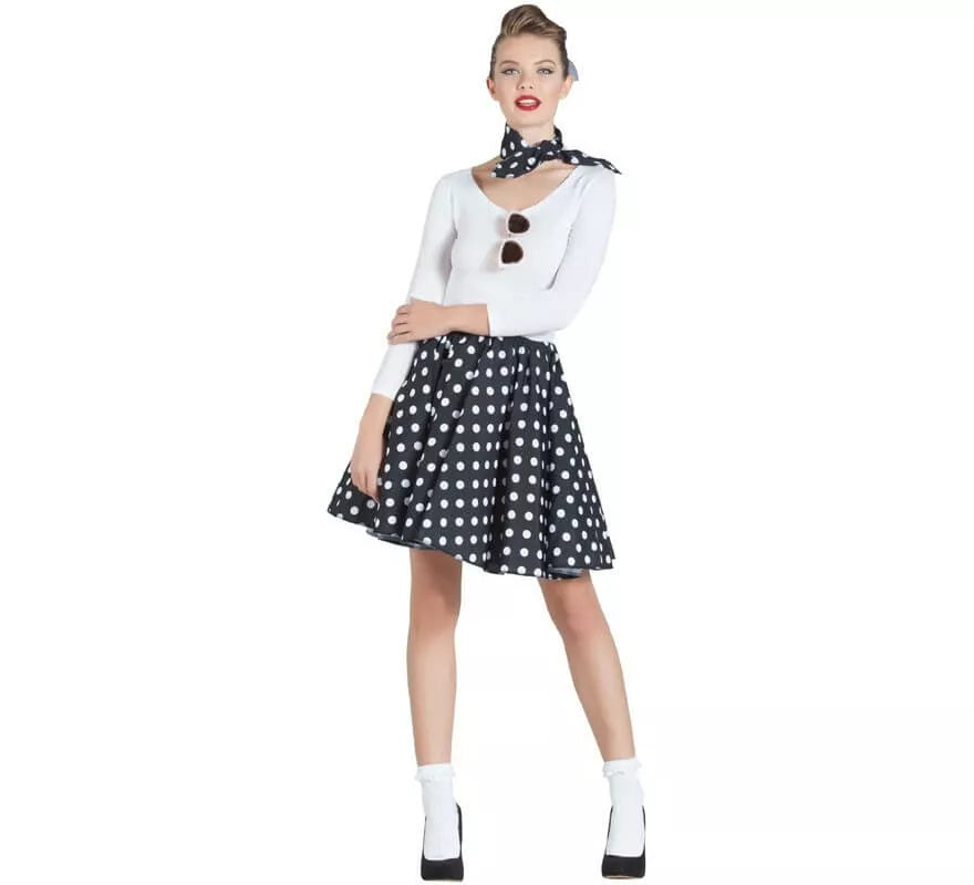 Kit de Chica Pin Up Negro para mujer: Falda y Pañuelo