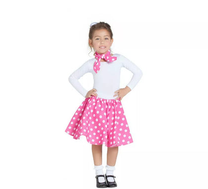 Kit de Chica Pin Up Rosa para niña: Falda y Pañuelo