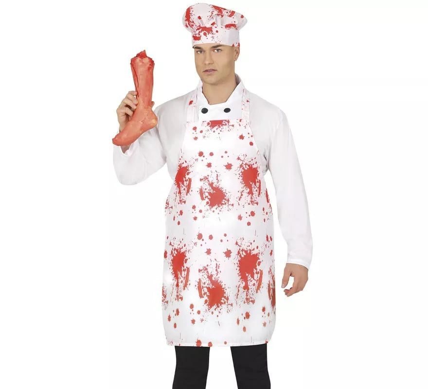 Translation missing: es.Kit de Cocinero: Gorro y Delantal con Sangre 55x70 cm
