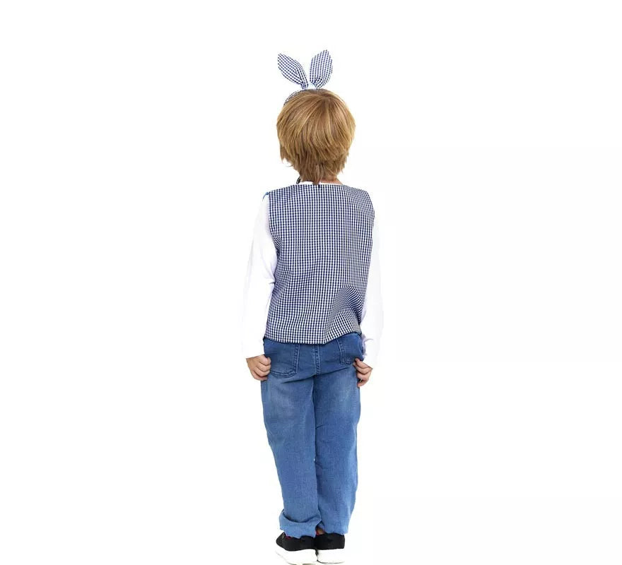 Translation missing: es.Kit de Conejo a cuadros infantil: Chaleco, diadema, pajarita y zanahoria