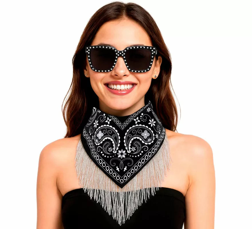 Kit de Despedida negro para mujer: Pañuelo y Gafas