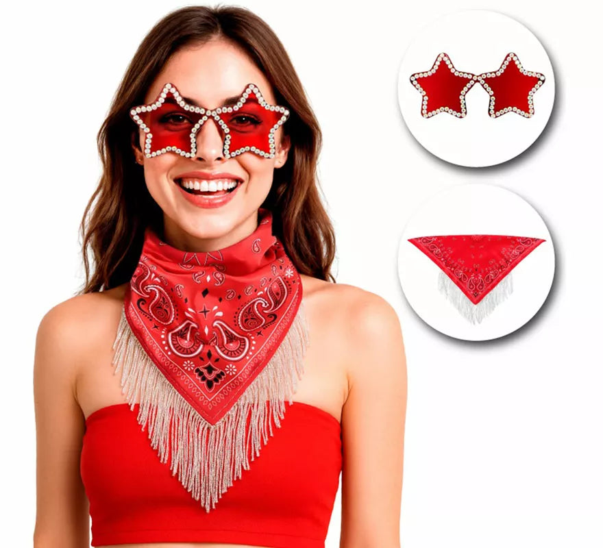 Translation missing: es.Kit de Despedida rojo para mujer: Pañuelo y Gafas