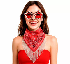 Kit de Despedida rojo para mujer: Pañuelo y Gafas