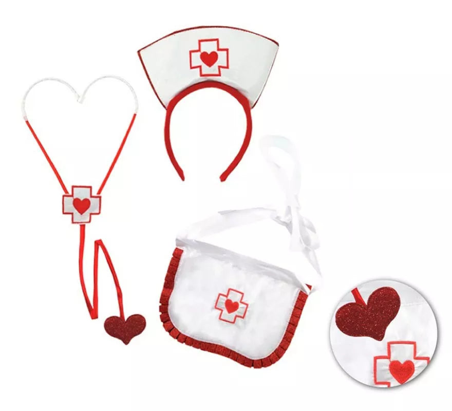 Translation missing: es.Kit de Enfermera adulto: Diadema, Estetoscopio y Delantal