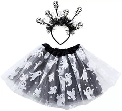 Kit de Fantasma: Diadema y Tutú Infantil