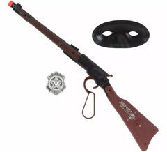 Kit de Forajido: Antifaz, Placa y Escopeta de 58 cm de plástico