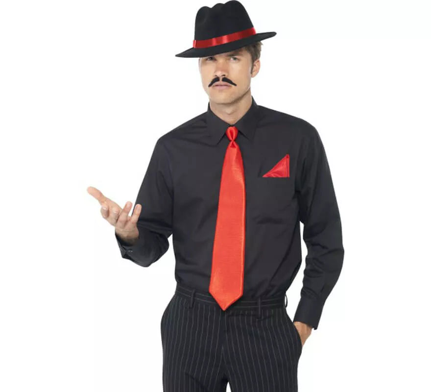 Translation missing: es.Kit de Gánster Rojo: Sombrero, Corbata y Pañuelo
