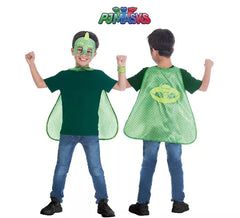 Kit de Gekko de Pj Masks Infantil: Antifaz, capa y pulsera