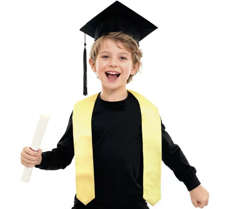 Translation missing: es.Kit de Graduado infantil: Birrete negro y Estola o Banda dorada