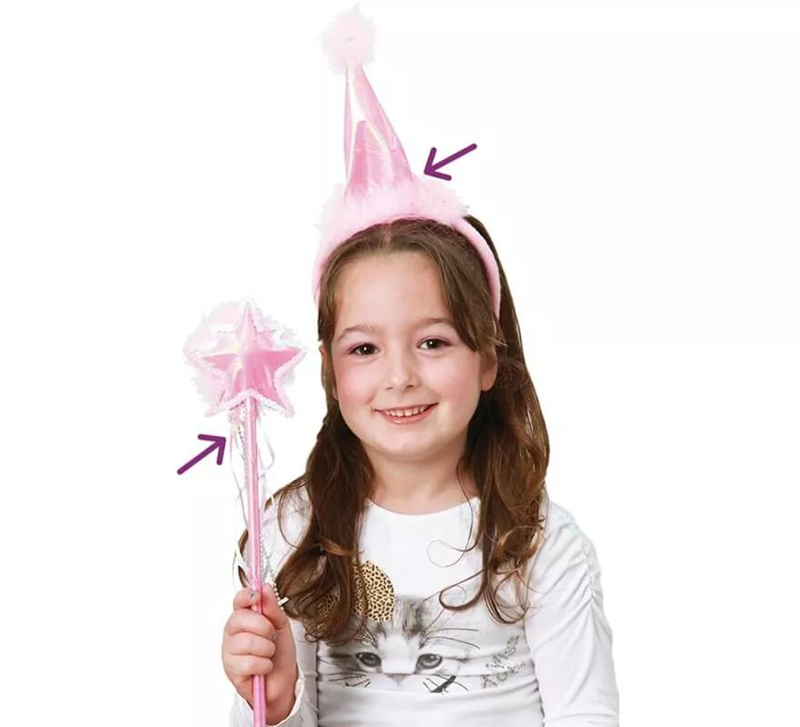 Translation missing: es.Kit de Hada Rosa Infantil: Sombrero y Varita