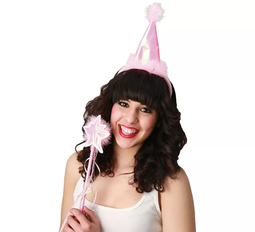 Translation missing: es.Kit de Hada Rosa Infantil: Sombrero y Varita