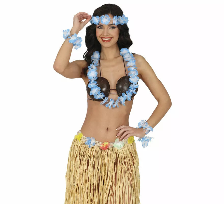 Translation missing: es.Kit de Hawaiana azul: Collar, tocado y pulseras